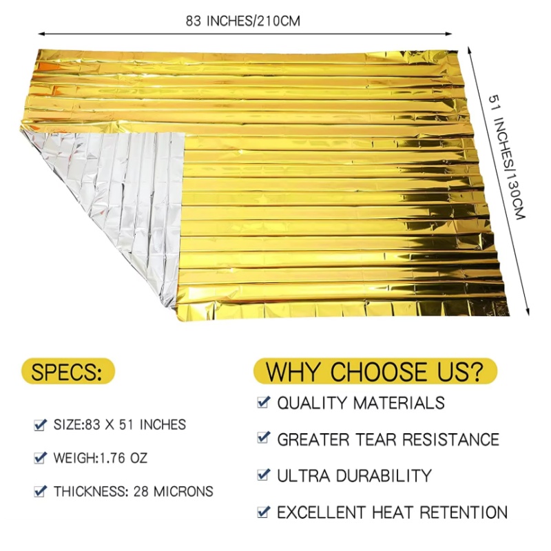 Gold‑Silver Mylar Thermal Surv - Survival Blanket Reflective recension och pris