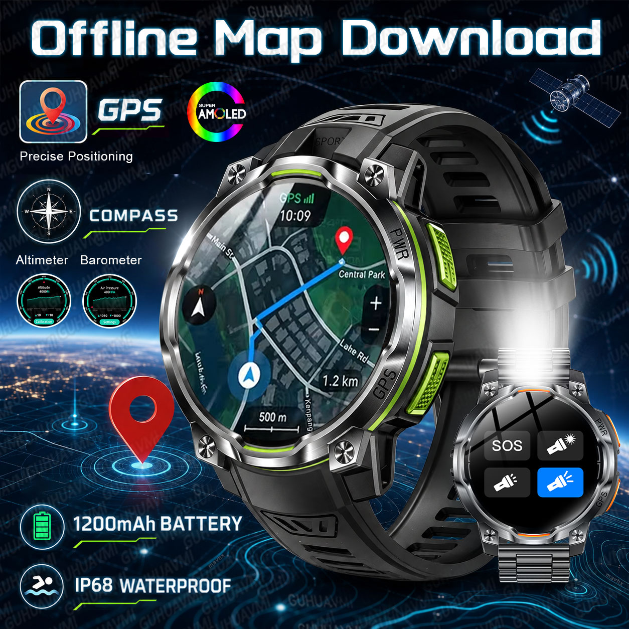 2026 New Military GPS Smartwat - Compass Lensatic recension och pris